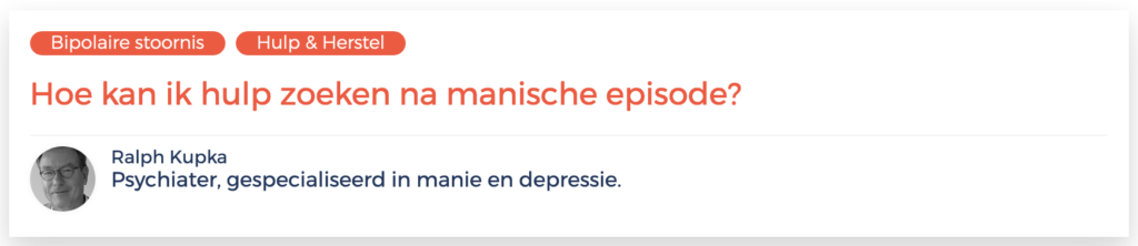 hulp na manische episode
