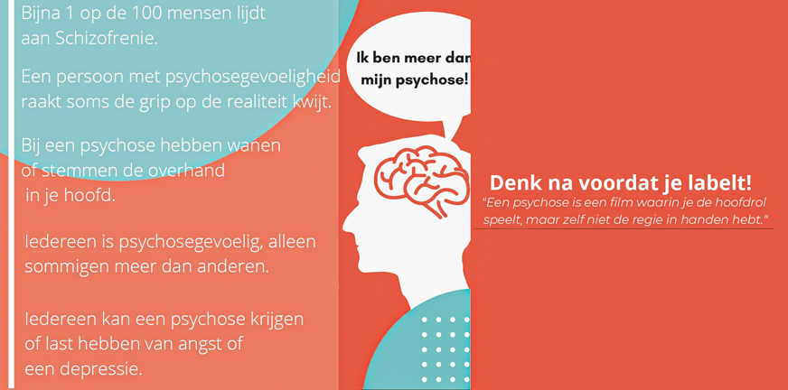 Julie en Alyssa maakten een profielwerkstuk over schizofrenie. Ze maakten een gave poster en gaven het de titel Be Kind to Your Mind.