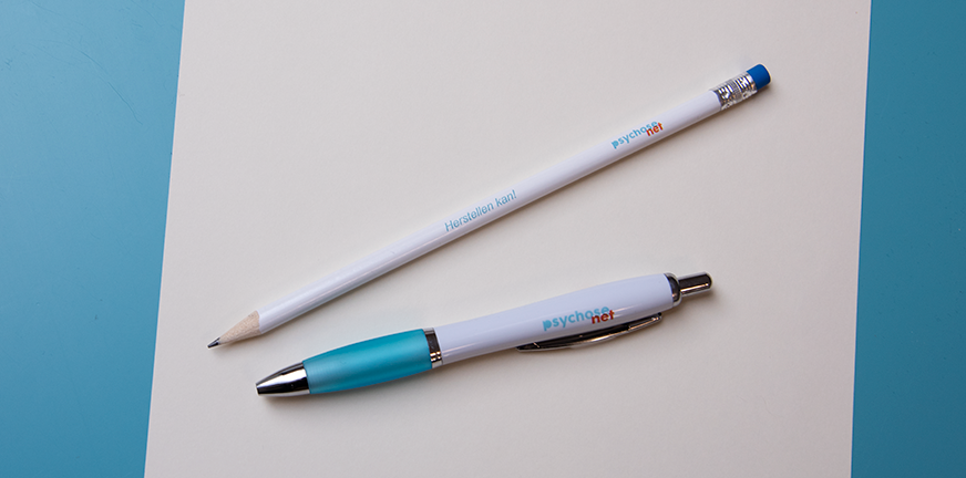 Pennen en potloden van PsychoseNet in de webshop