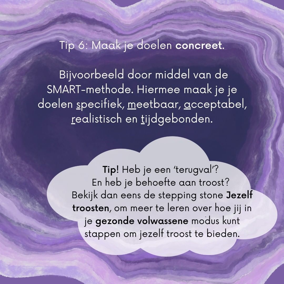 Tip 6 Maak je doelen concreet