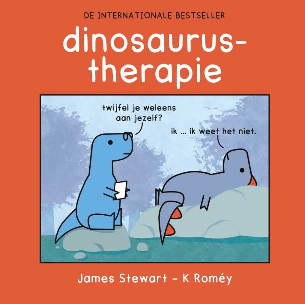 Dinosaurus therapie van James Stewart en K Roméy is een geweldig schattig boek met herkenbare voorbeelden van mentale uitdaging en depressie.