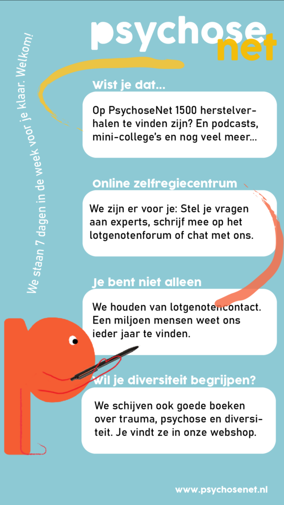 Infographic PsychoseNet met Wist je dat stellingen.